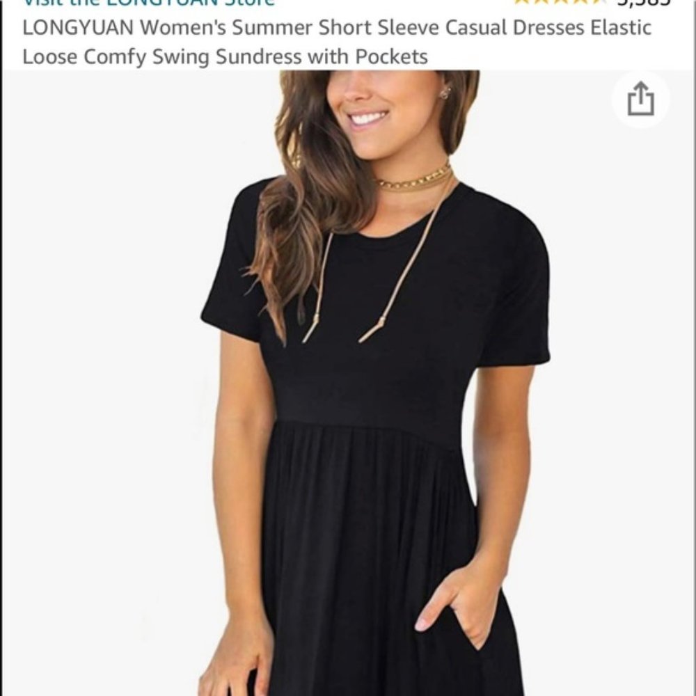LONGYUAN Women's 2022 Summer Short Sleeve Casual Dresses Elastic Loose Comfy Sw